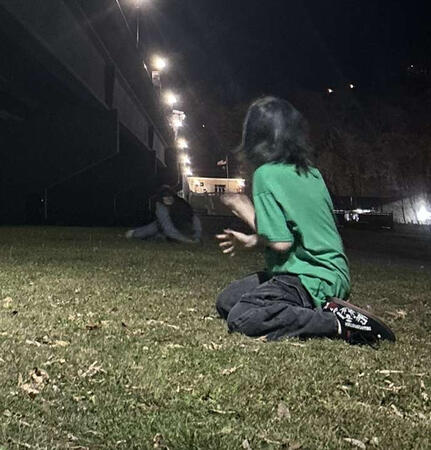 Me 'n my friend trying to take a nice photo but she fell and we started dying.